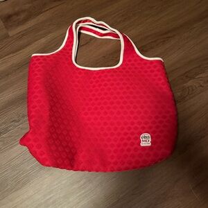 EltaMD Red Tote Bag with White Trim